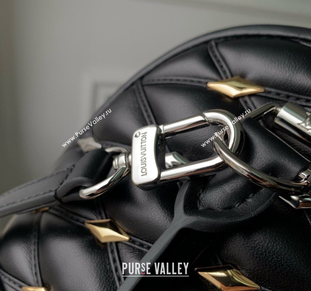 Louis Vuitton Alma BB Bag in Quilted Lambskin withStud M83019 Black 2024 (KI-240413044)