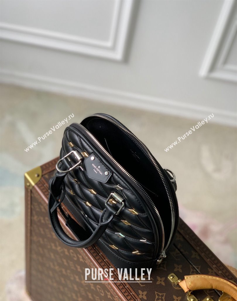 Louis Vuitton Alma BB Bag in Quilted Lambskin withStud M83019 Black 2024 (KI-240413044)