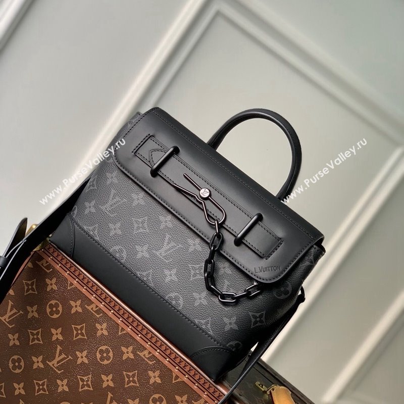 Louis Vuitton Mens Steamer PM Messenger bag Monogram Eclipse Canvas M46953 Black 2024 (KI-240413047)