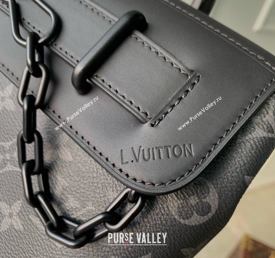 Louis Vuitton Mens Steamer PM Messenger bag Monogram Eclipse Canvas M46953 Black 2024 (KI-240413047)