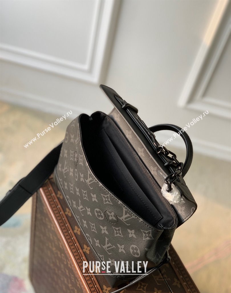 Louis Vuitton Mens Steamer PM Messenger bag Monogram Eclipse Canvas M46953 Black 2024 (KI-240413047)