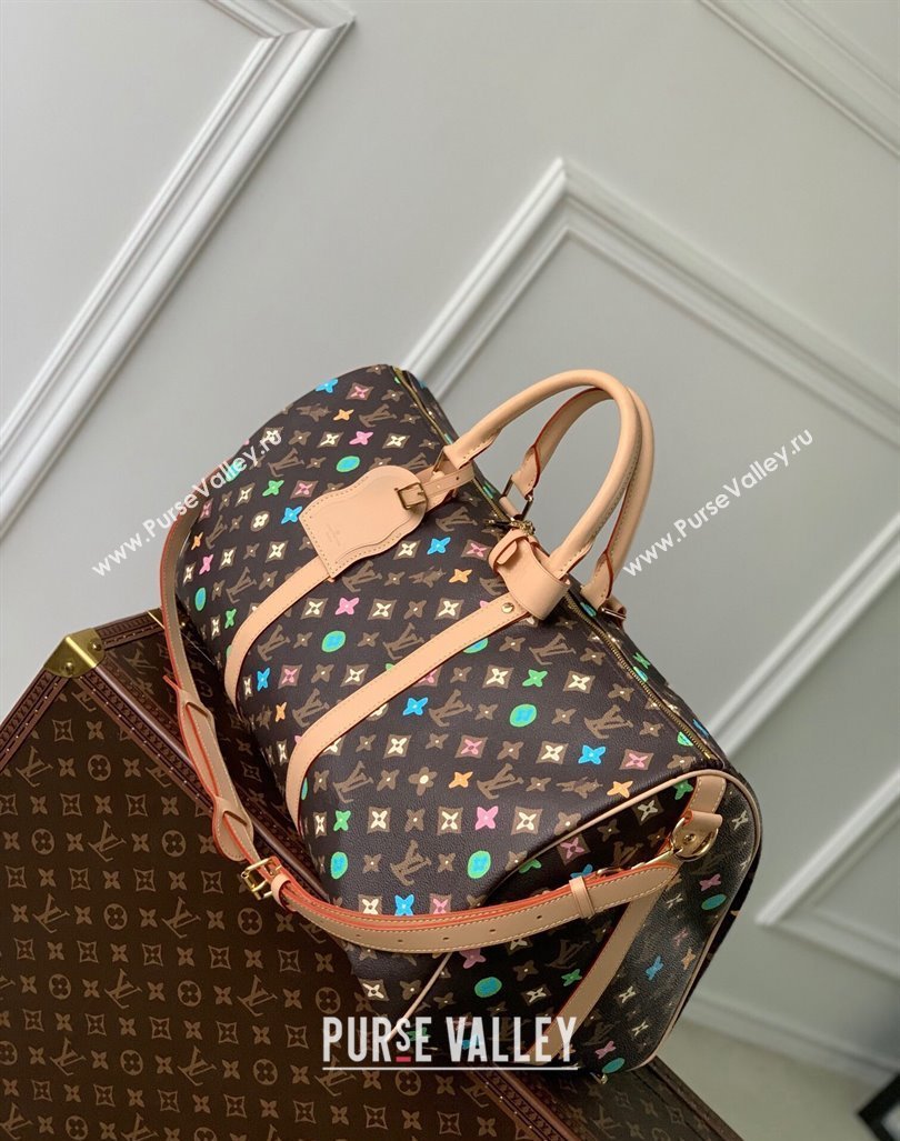 Louis Vuitton Keepall Bandouliere 50 Travel Bag in Monogram Craggy Canvas M24901 Chocolate Brown 2024 (KI-240412062)