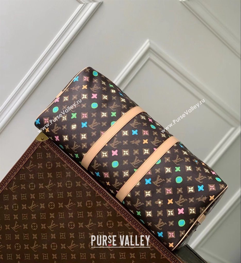 Louis Vuitton Keepall Bandouliere 50 Travel Bag in Monogram Craggy Canvas M24901 Chocolate Brown 2024 (KI-240412062)