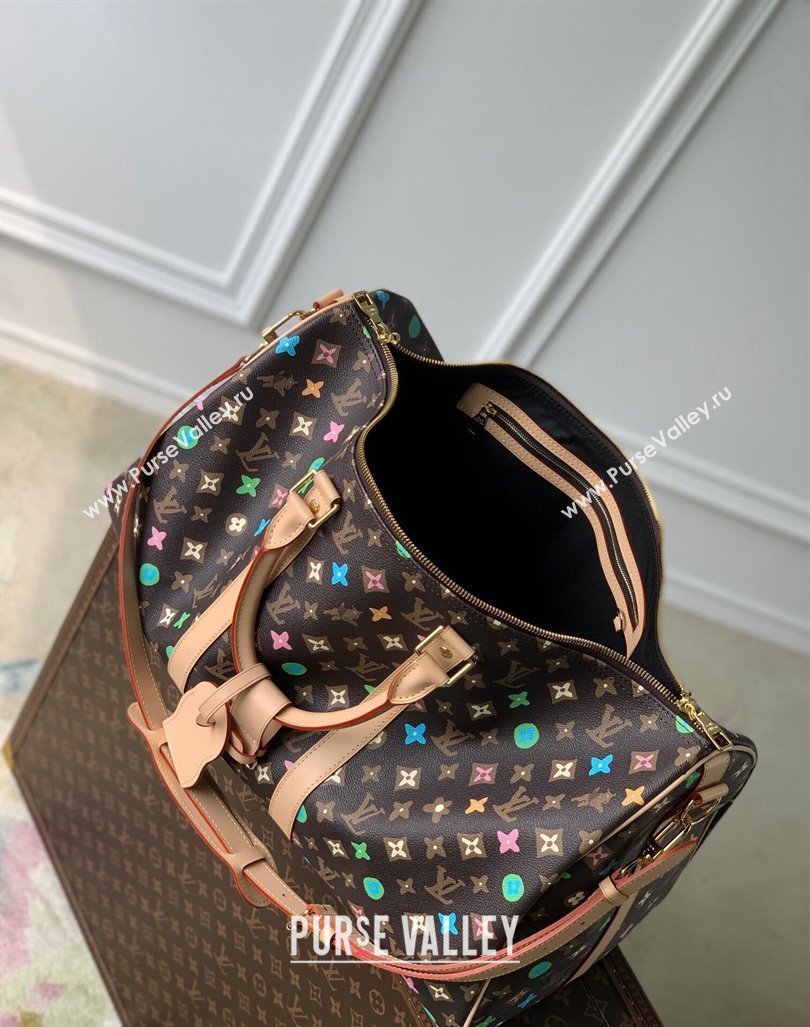 Louis Vuitton Keepall Bandouliere 50 Travel Bag in Monogram Craggy Canvas M24901 Chocolate Brown 2024 (KI-240412062)