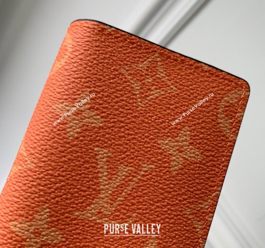 Louis Vuitton Pocket Organizer Wallet in Taiga Leather and Monogram Canvas M31041 Orange 2024 (KI-240413045)