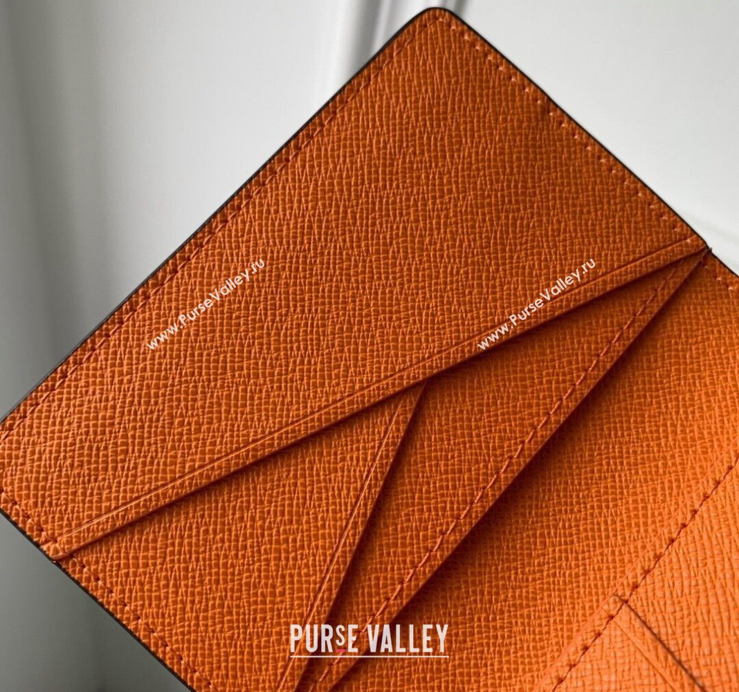 Louis Vuitton Pocket Organizer Wallet in Taiga Leather and Monogram Canvas M31041 Orange 2024 (KI-240413045)