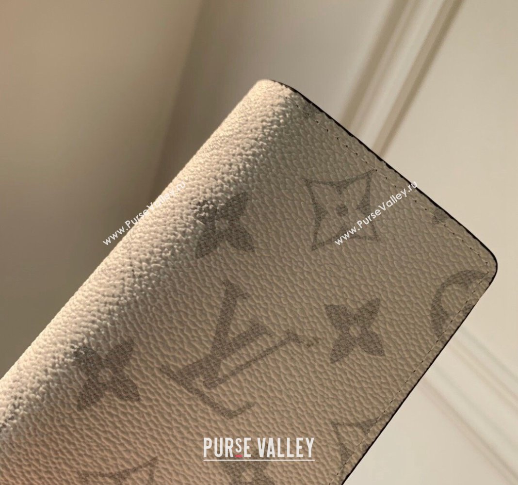 Louis Vuitton Pocket Organizer Wallet in Taiga Leather and Monogram Canvas M83095 White 2024 (KI-240413046)