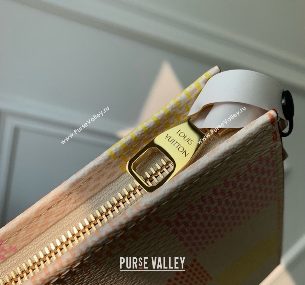 Louis Vuitton Pochette Accessoires Pouch in Damier Giant Canvas N47542 Peach Pink 2024 (KI-240412096)