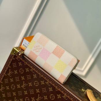Louis Vuitton Zippy Wallet in Damier Giant Canvas N40748 Peach Pink 2024 (KI-240412095)