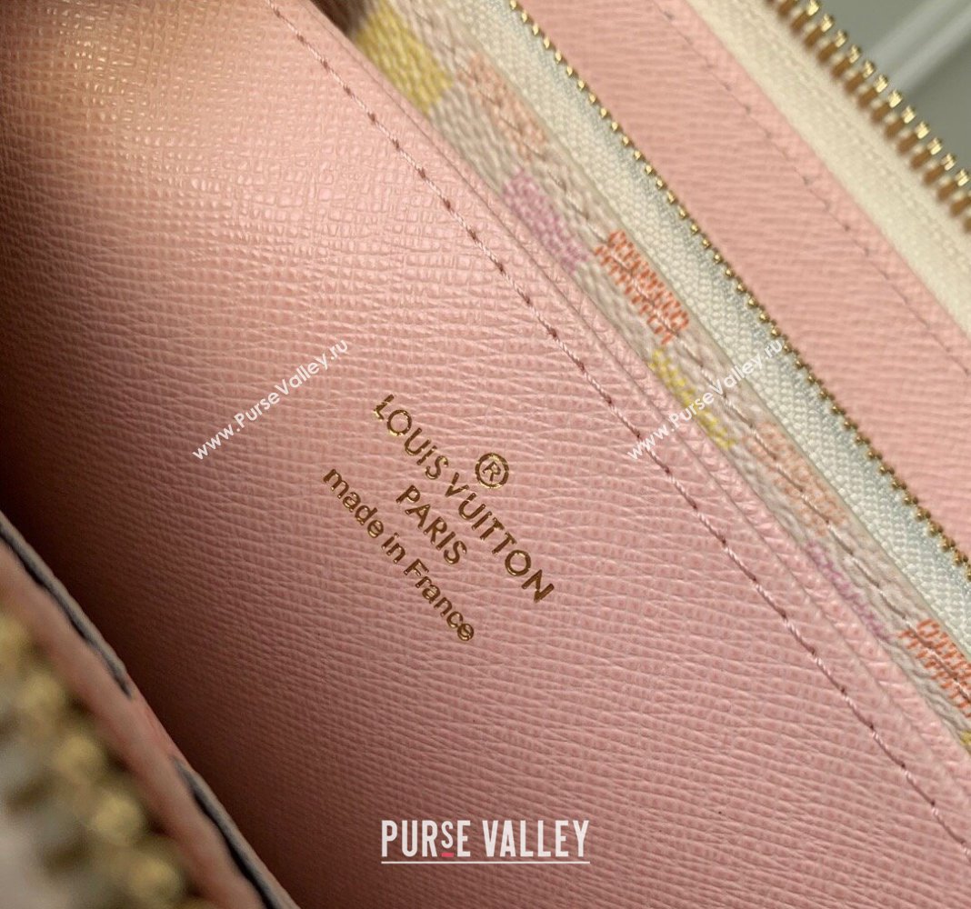 Louis Vuitton Zippy Wallet in Damier Giant Canvas N40748 Peach Pink 2024 (KI-240412095)