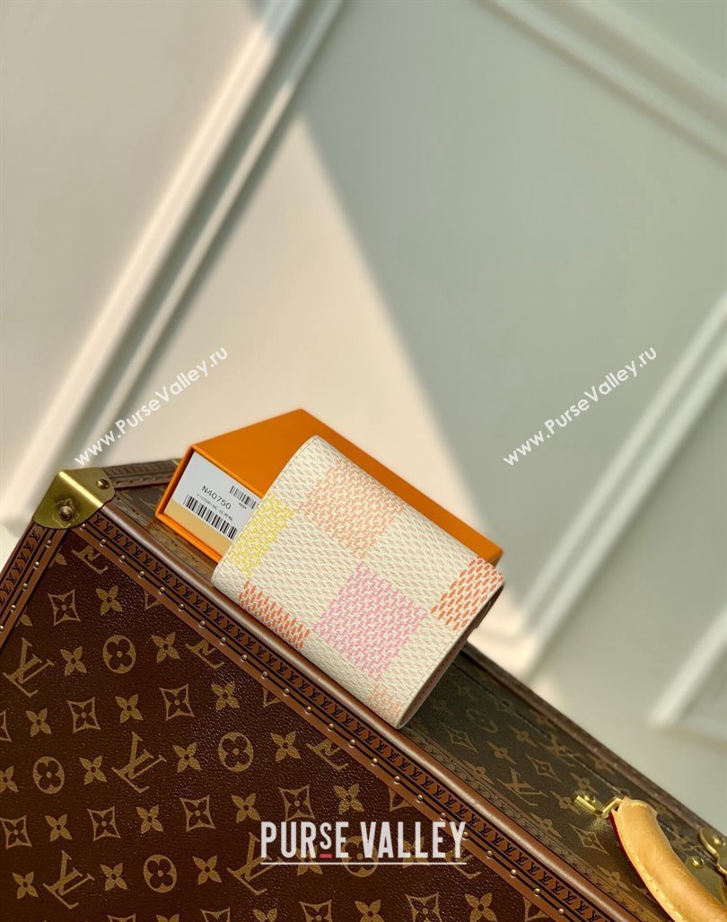 Louis Vuitton Victorine Wallet in Damier Giant Canvas N40638 Peach Pink 2024 (KI-240413001)