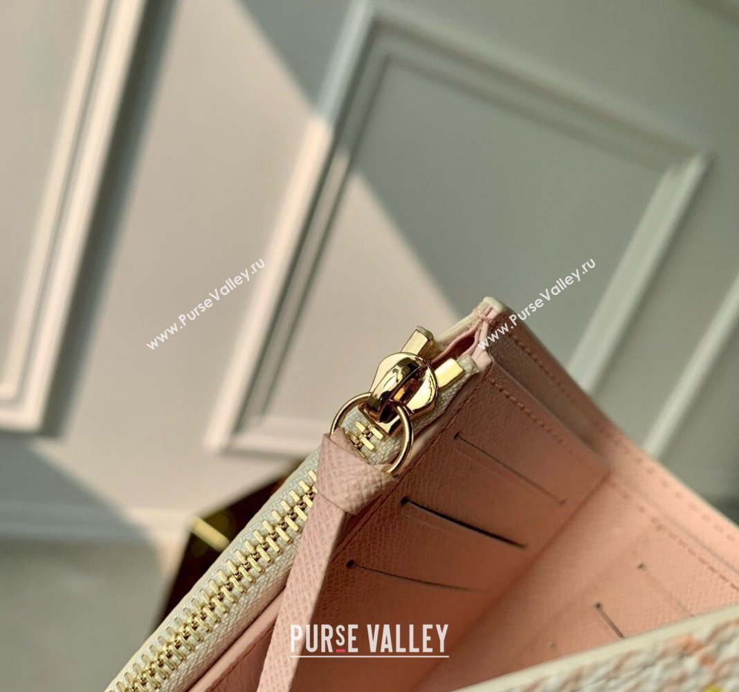 Louis Vuitton Victorine Wallet in Damier Giant Canvas N40638 Peach Pink 2024 (KI-240413001)