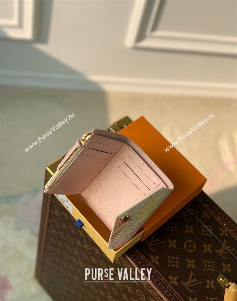 Louis Vuitton Victorine Wallet in Damier Giant Canvas N40638 Peach Pink 2024 (KI-240413001)