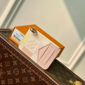 Louis Vuitton Romy Card Holder in Damier Giant Canvas N40639 Peach Pink 2024 (KI-240413003)