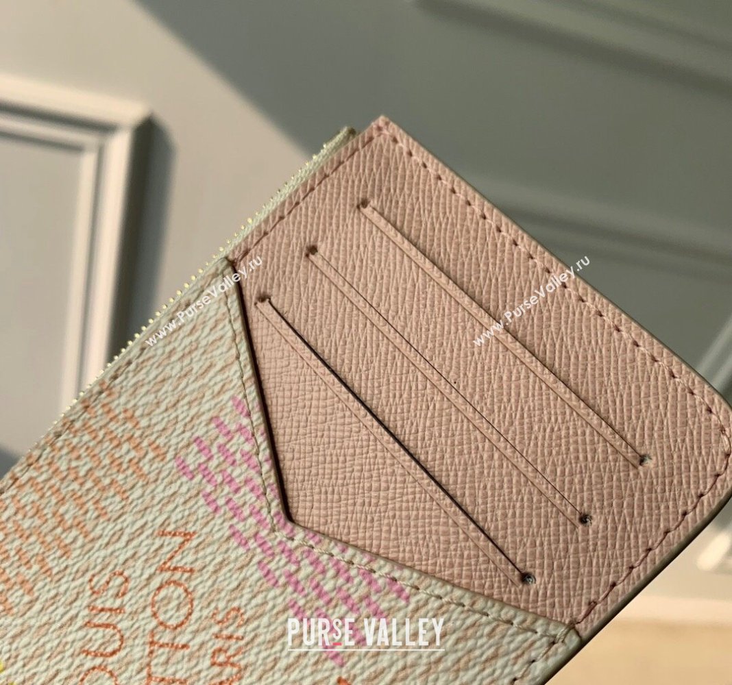 Louis Vuitton Romy Card Holder in Damier Giant Canvas N40639 Peach Pink 2024 (KI-240413003)