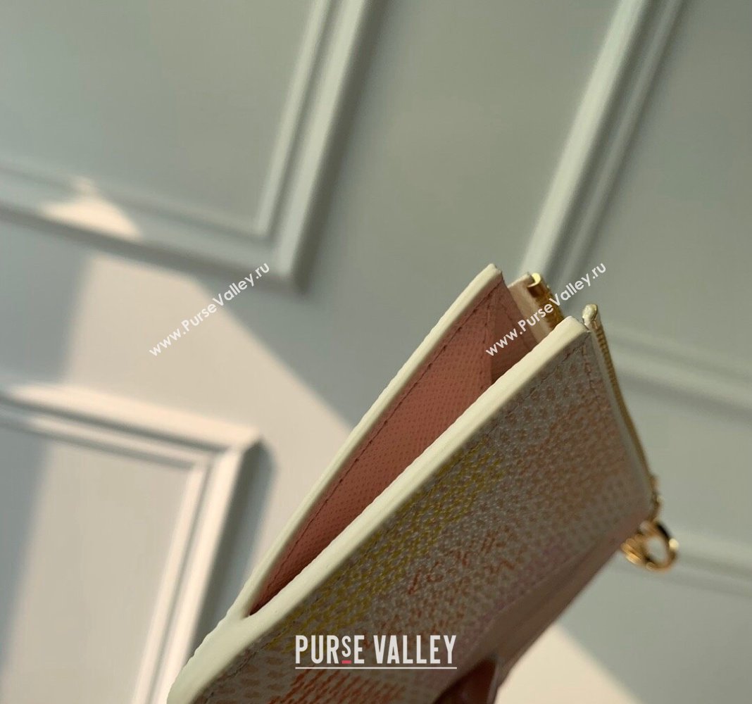 Louis Vuitton Romy Card Holder in Damier Giant Canvas N40639 Peach Pink 2024 (KI-240413003)