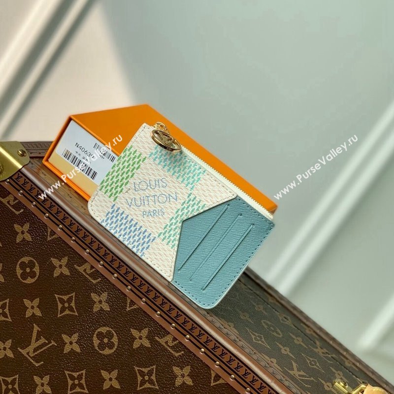 Louis Vuitton Romy Card Holder in Damier Giant Canvas N40639 Pistachio Green 2024 (KI-240413004)
