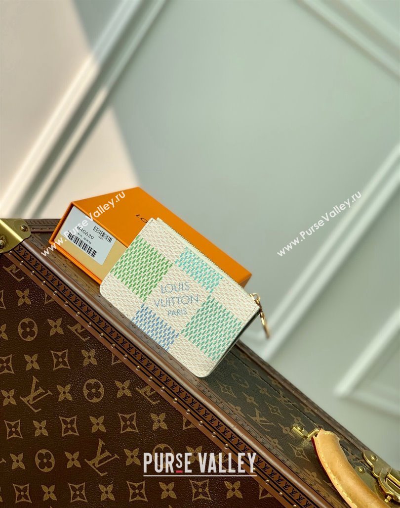Louis Vuitton Romy Card Holder in Damier Giant Canvas N40639 Pistachio Green 2024 (KI-240413004)