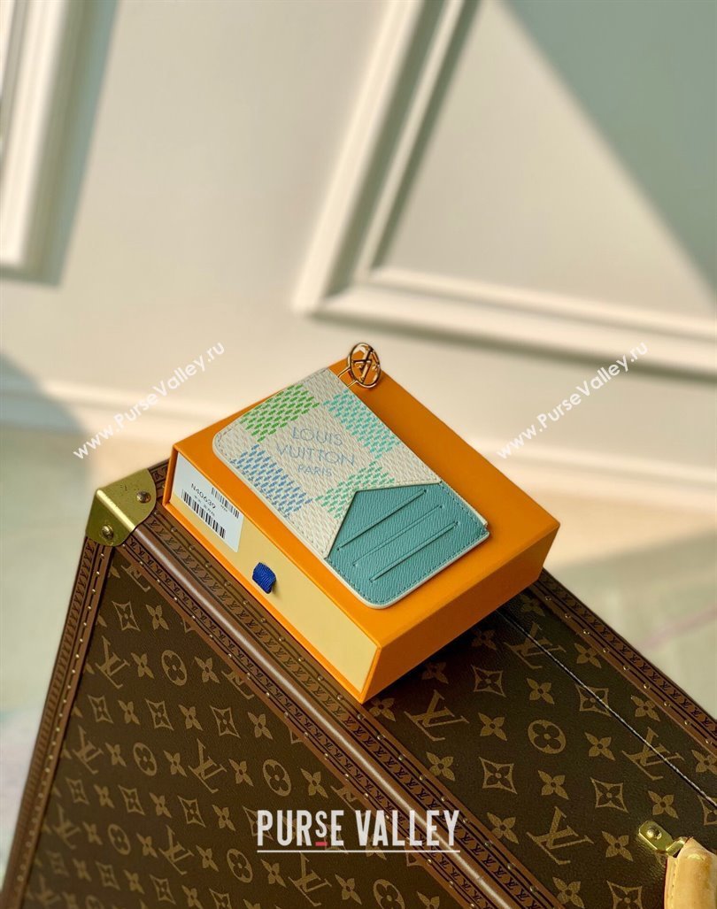 Louis Vuitton Romy Card Holder in Damier Giant Canvas N40639 Pistachio Green 2024 (KI-240413004)