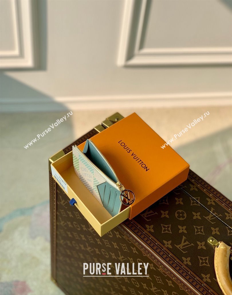 Louis Vuitton Romy Card Holder in Damier Giant Canvas N40639 Pistachio Green 2024 (KI-240413004)