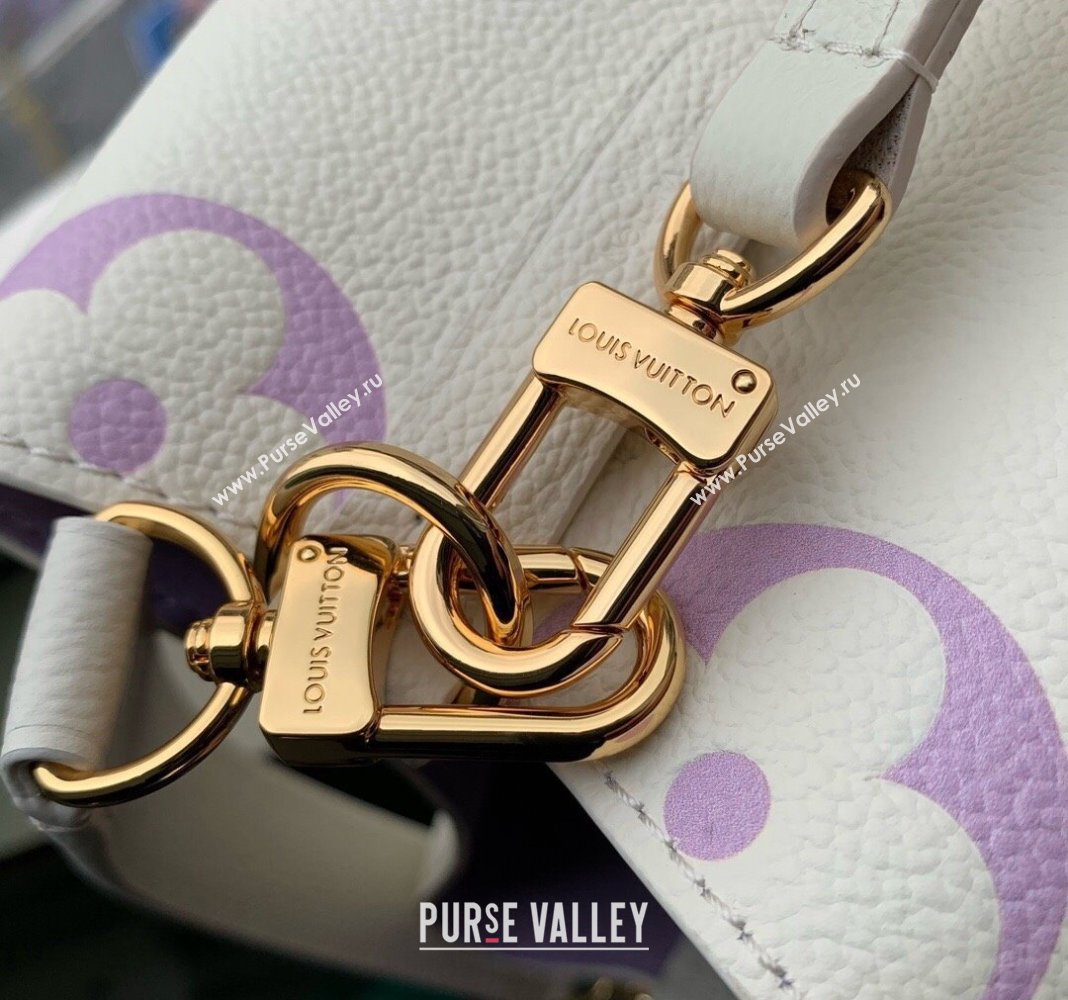 Louis Vuitton NeoNoe BB Bucket Bag in Bicolor Monogram Leather M24048 Latte White/Purple 2024 (KI-240413052)