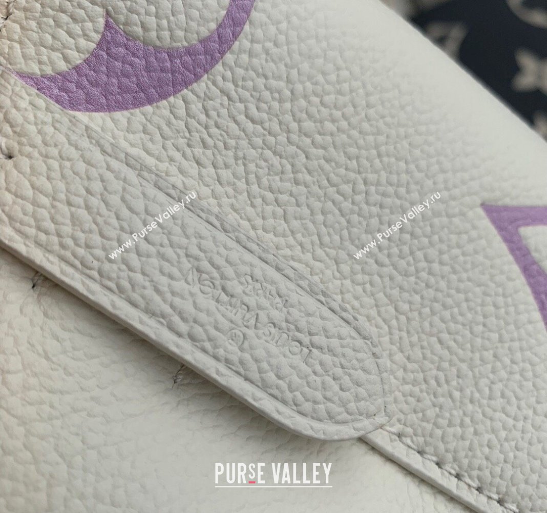 Louis Vuitton NeoNoe BB Bucket Bag in Bicolor Monogram Leather M24048 Latte White/Purple 2024 (KI-240413052)
