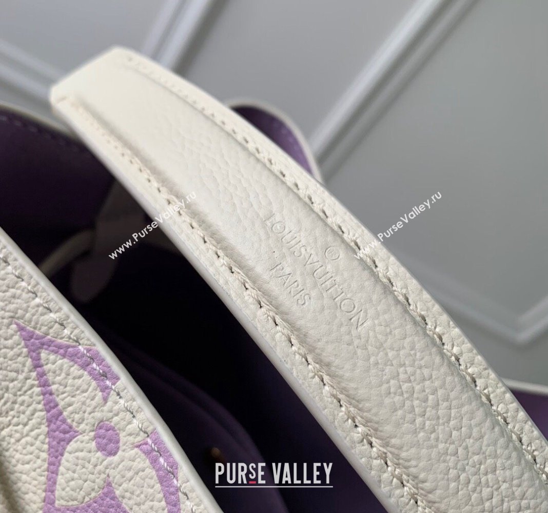 Louis Vuitton NeoNoe BB Bucket Bag in Bicolor Monogram Leather M24048 Latte White/Purple 2024 (KI-240413052)