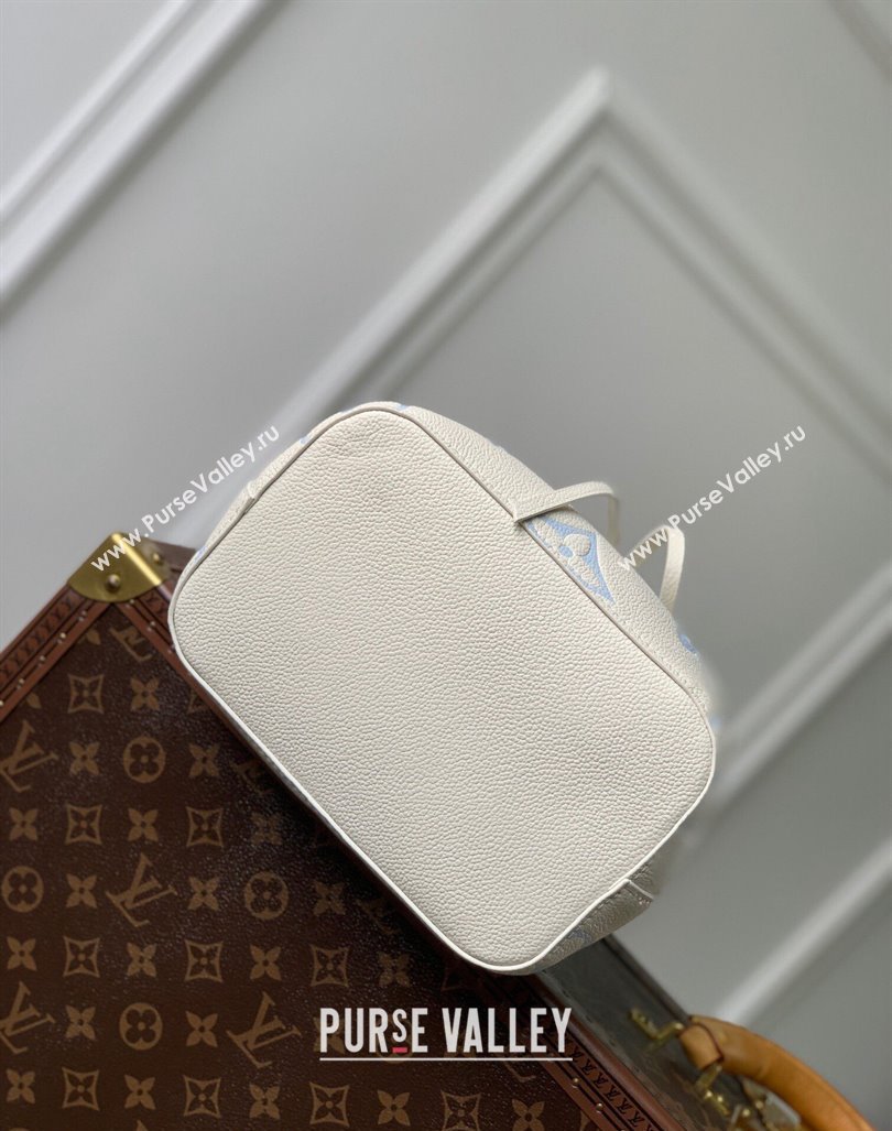 Louis Vuitton NeoNoe BB Bucket Bag in Bicolor Monogram Leather M24048 Latte White/Blue 2024 (KI-240413053)