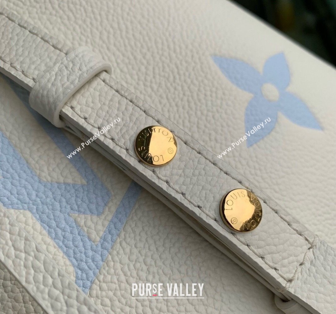 Louis Vuitton NeoNoe BB Bucket Bag in Bicolor Monogram Leather M24048 Latte White/Blue 2024 (KI-240413053)