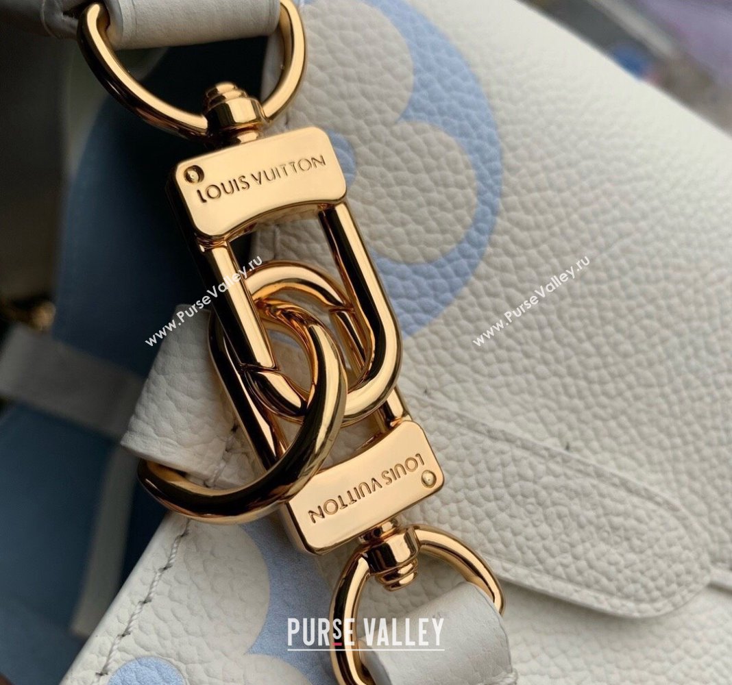 Louis Vuitton NeoNoe BB Bucket Bag in Bicolor Monogram Leather M24048 Latte White/Blue 2024 (KI-240413053)