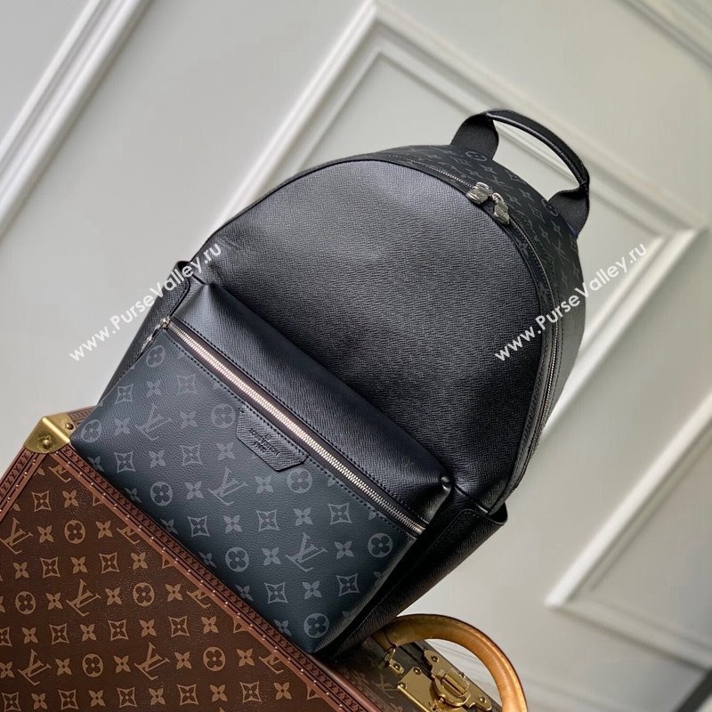 Louis Vuitton Mens Discovery Backpack bag in Taiga Leather and Monogram Canvas M31033 Black 2024 (KI-240413059)