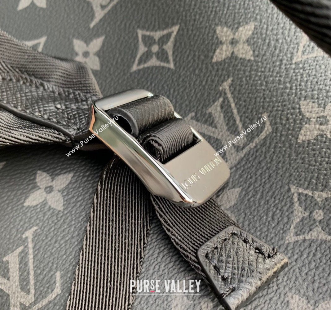 Louis Vuitton Mens Discovery Backpack bag in Taiga Leather and Monogram Canvas M31033 Black 2024 (KI-240413059)