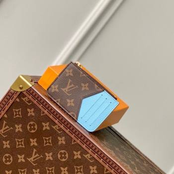 Louis Vuitton Romy Card Holder in Monogram Canvas and Leather M83602 Blue 2024 (KI-240412038)