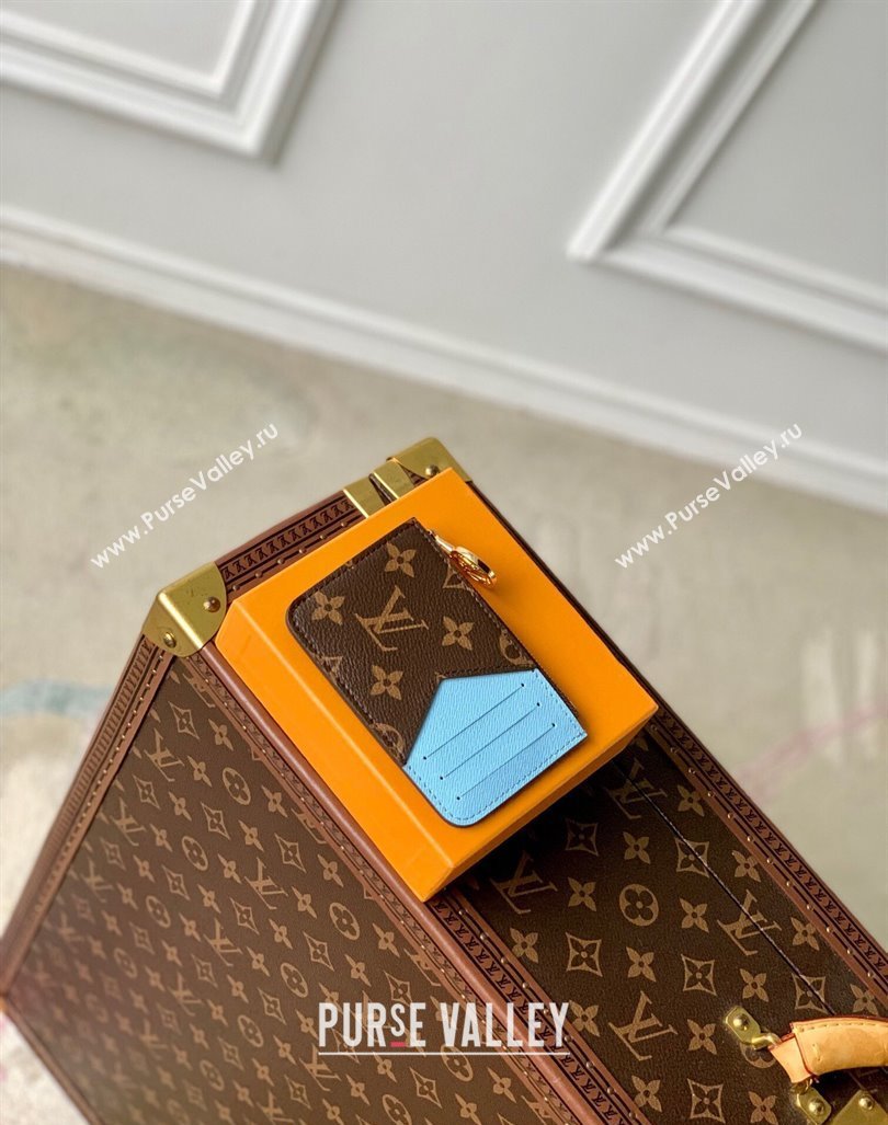 Louis Vuitton Romy Card Holder in Monogram Canvas and Leather M83602 Blue 2024 (KI-240412038)