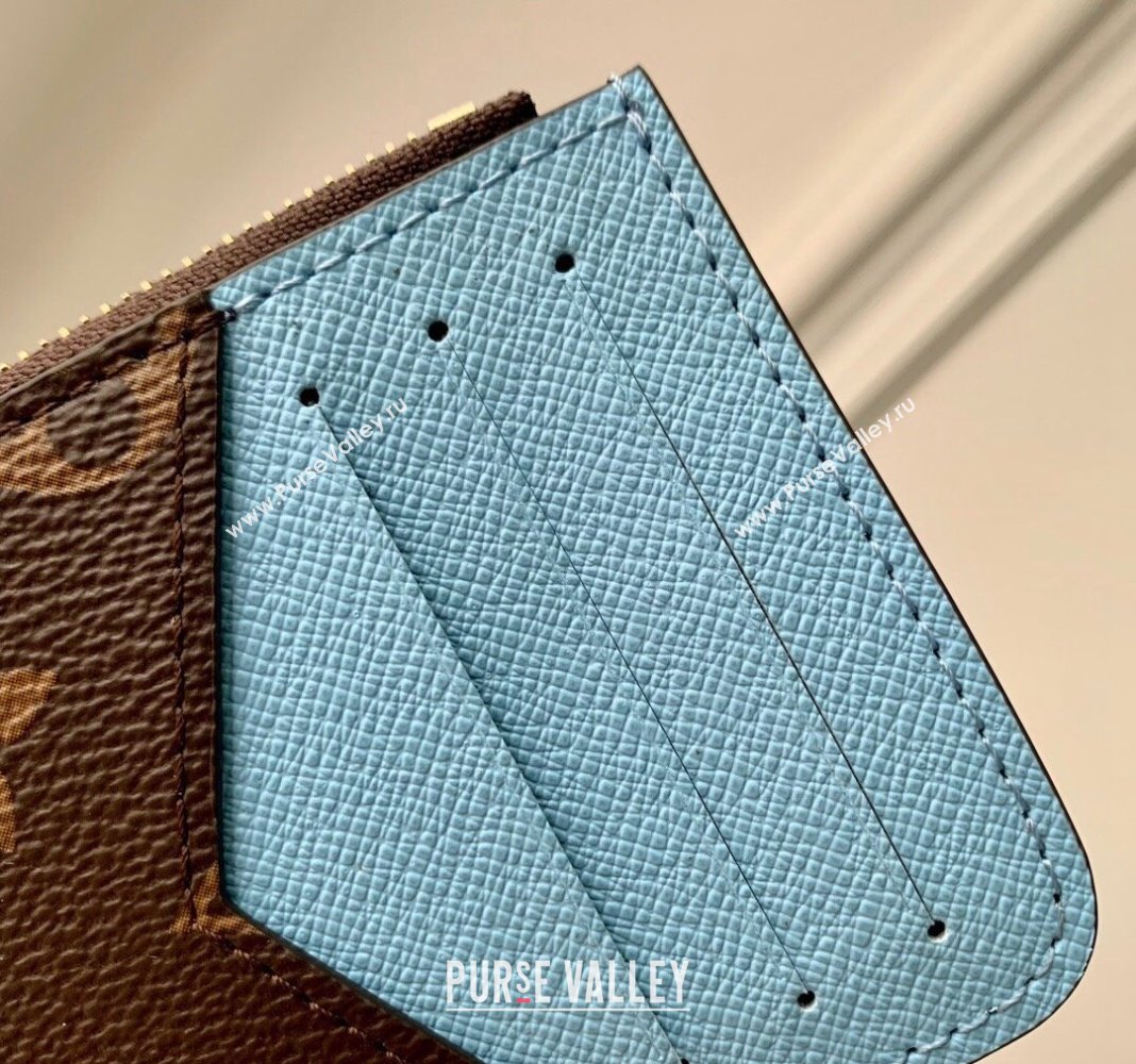 Louis Vuitton Romy Card Holder in Monogram Canvas and Leather M83602 Blue 2024 (KI-240412038)