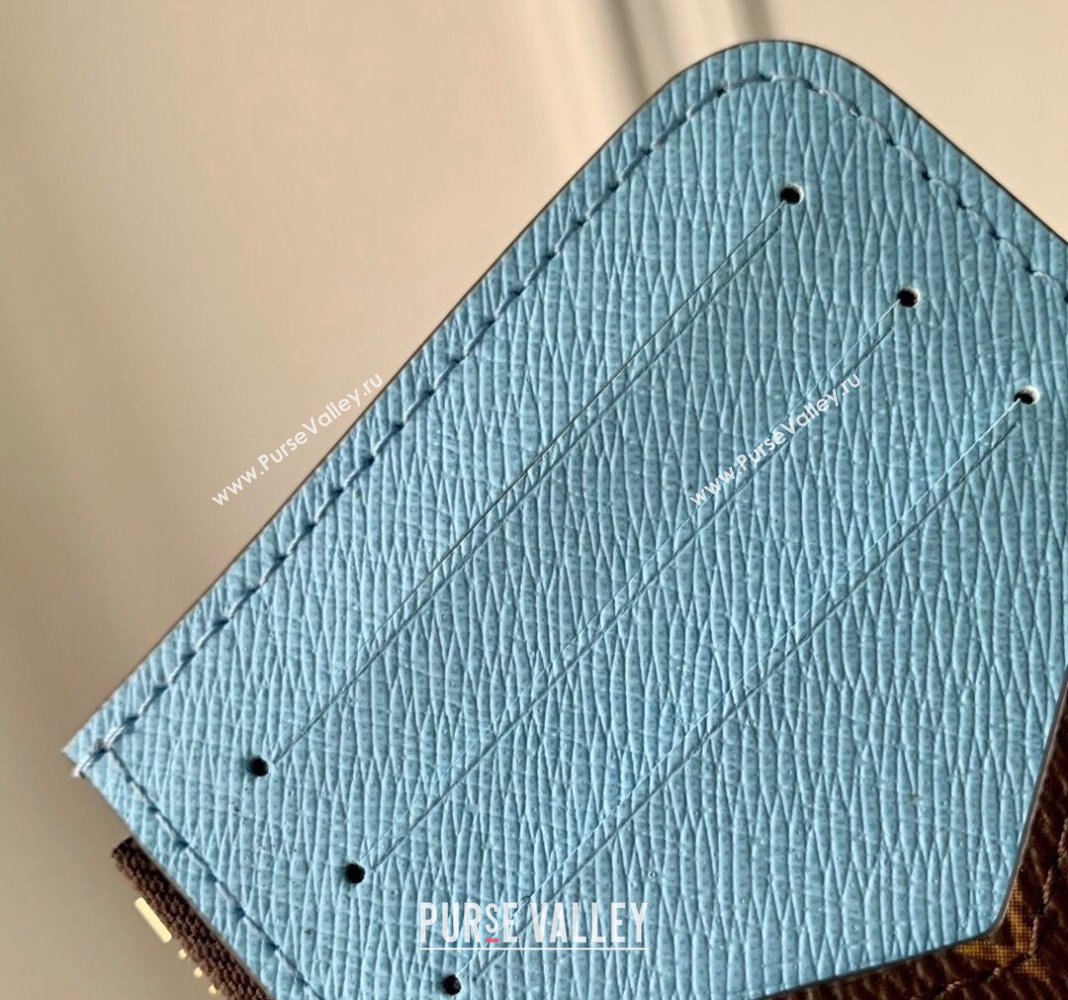 Louis Vuitton Romy Card Holder in Monogram Canvas and Leather M83602 Blue 2024 (KI-240412038)