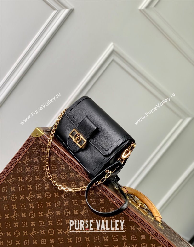 Louis Vuitton Dauphine Soft MM Shoulder bag in Calfskin M25209 Black 2024 (KI-240413009)