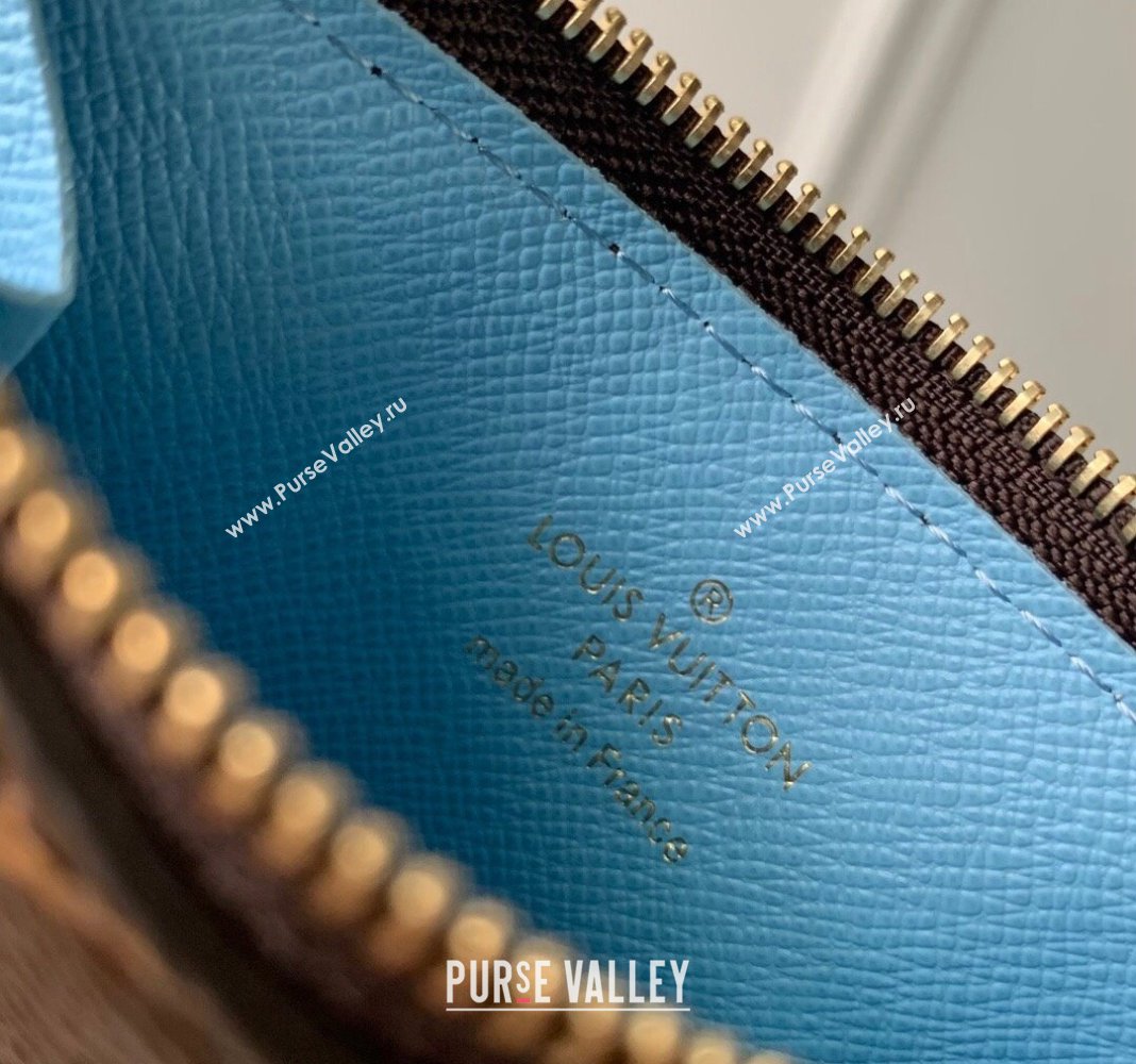 Louis Vuitton Romy Card Holder in Monogram Canvas and Leather M83602 Blue 2024 (KI-240412038)