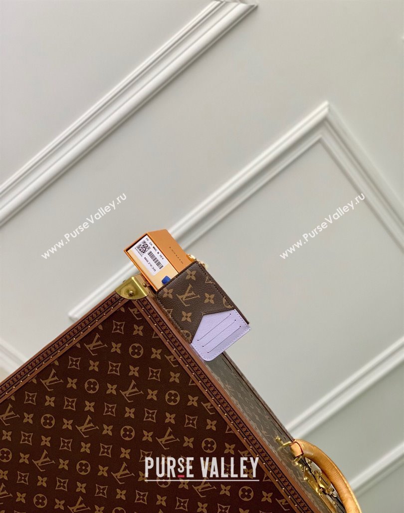 Louis Vuitton Romy Card Holder in Monogram Canvas and Leather M82938 Purple 2024 (KI-240412039)