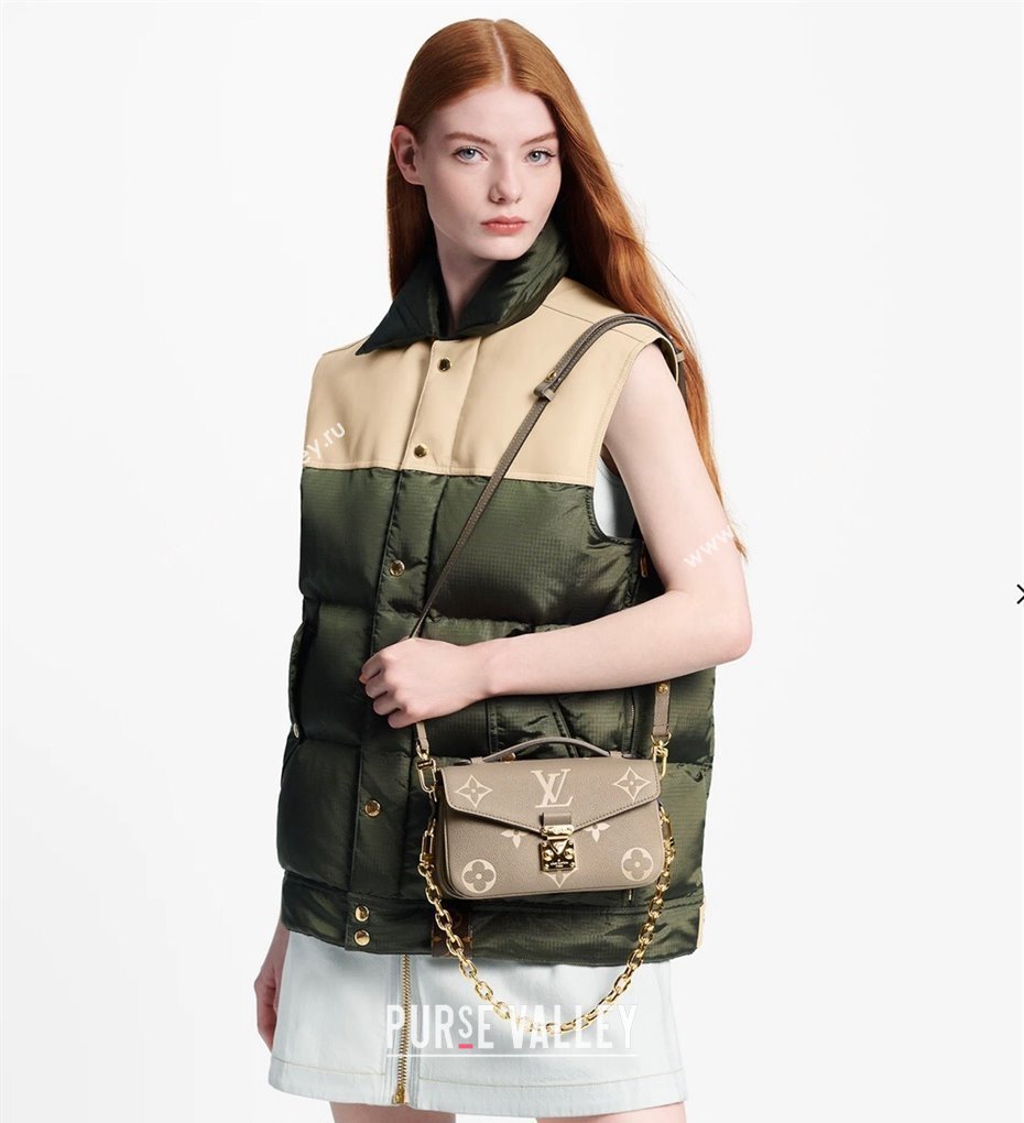 Louis Vuitton Pochette Metis East West Bag in Monogram Empreinte Leather M45696 Light Beige/Purple 2023 (KI-240412040)