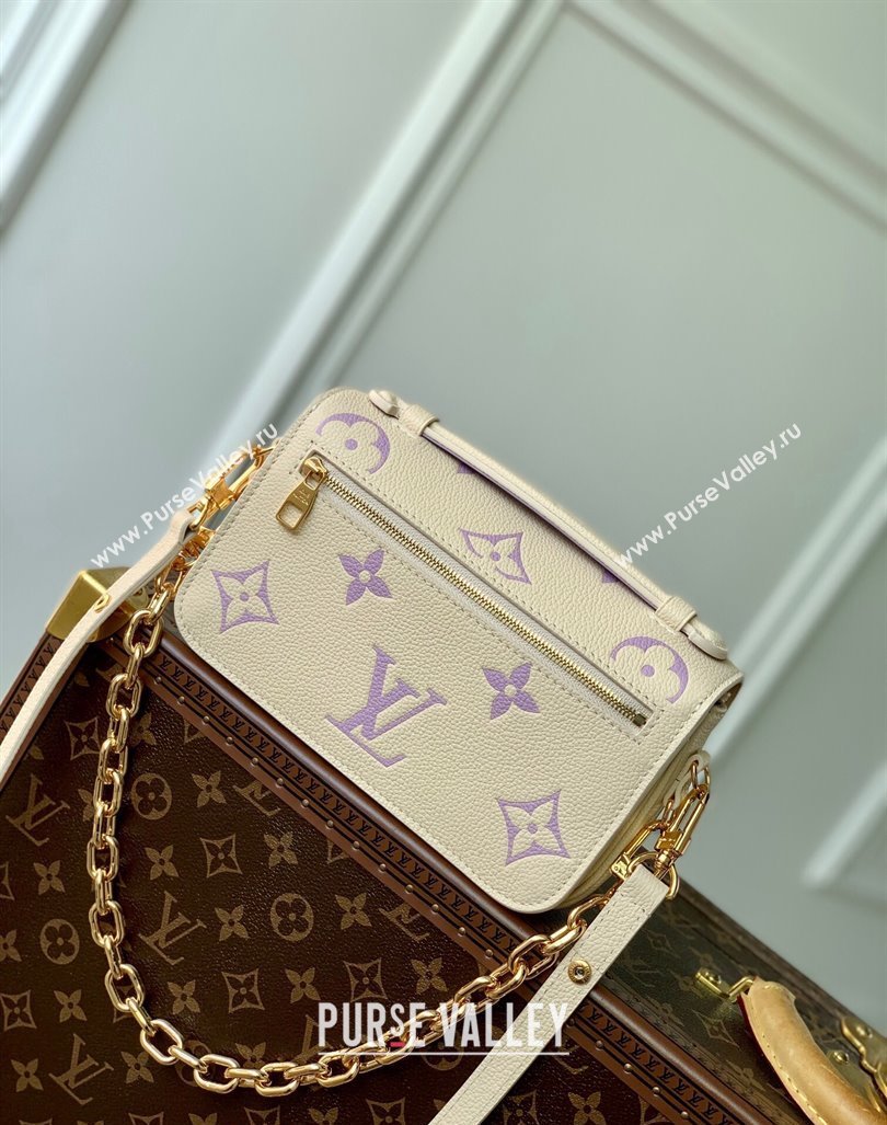 Louis Vuitton Pochette Metis East West Bag in Monogram Empreinte Leather M45696 Light Beige/Purple 2023 (KI-240412040)