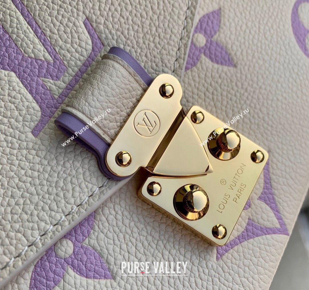 Louis Vuitton Pochette Metis East West Bag in Monogram Empreinte Leather M45696 Light Beige/Purple 2023 (KI-240412040)
