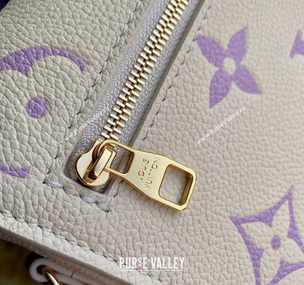 Louis Vuitton Pochette Metis East West Bag in Monogram Empreinte Leather M45696 Light Beige/Purple 2023 (KI-240412040)