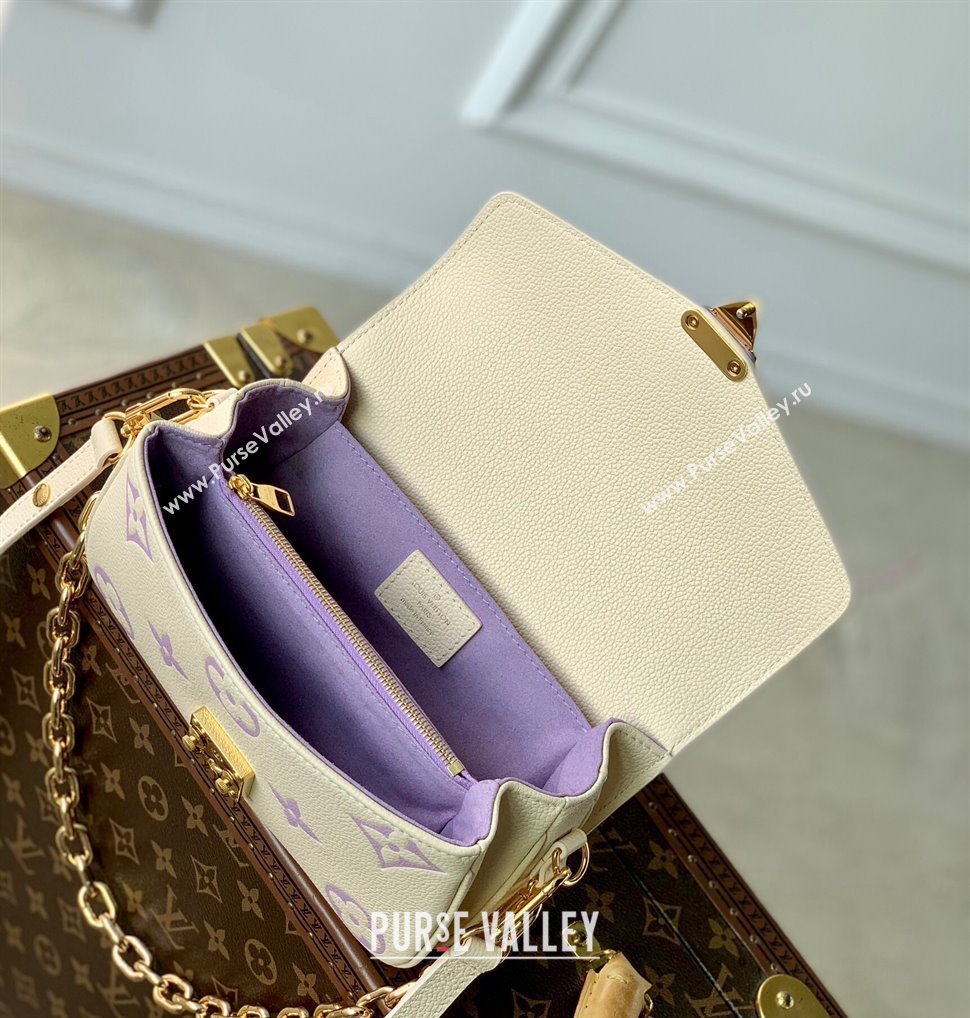Louis Vuitton Pochette Metis East West Bag in Monogram Empreinte Leather M45696 Light Beige/Purple 2023 (KI-240412040)