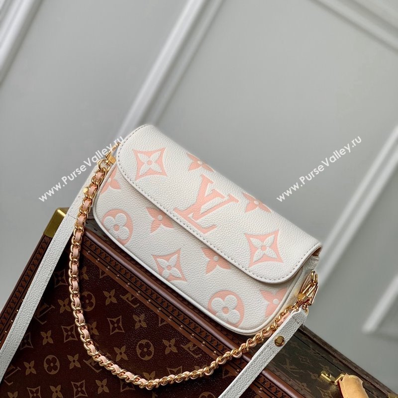 Louis Vuitton Wallet on Chain Ivy in Monogram Leather M83026 White/Peachy Pink 2024 (KI-240412041)