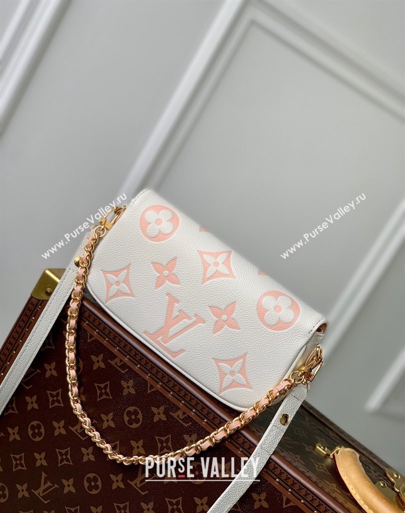 Louis Vuitton Wallet on Chain Ivy in Monogram Leather M83026 White/Peachy Pink 2024 (KI-240412041)