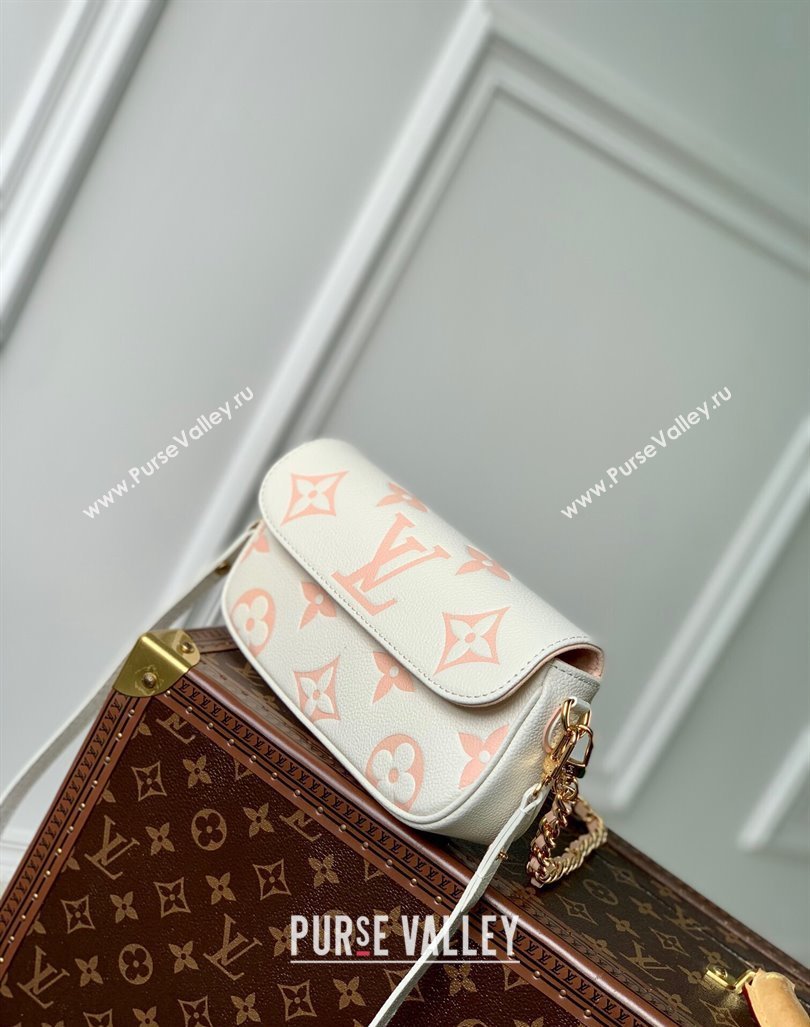 Louis Vuitton Wallet on Chain Ivy in Monogram Leather M83026 White/Peachy Pink 2024 (KI-240412041)
