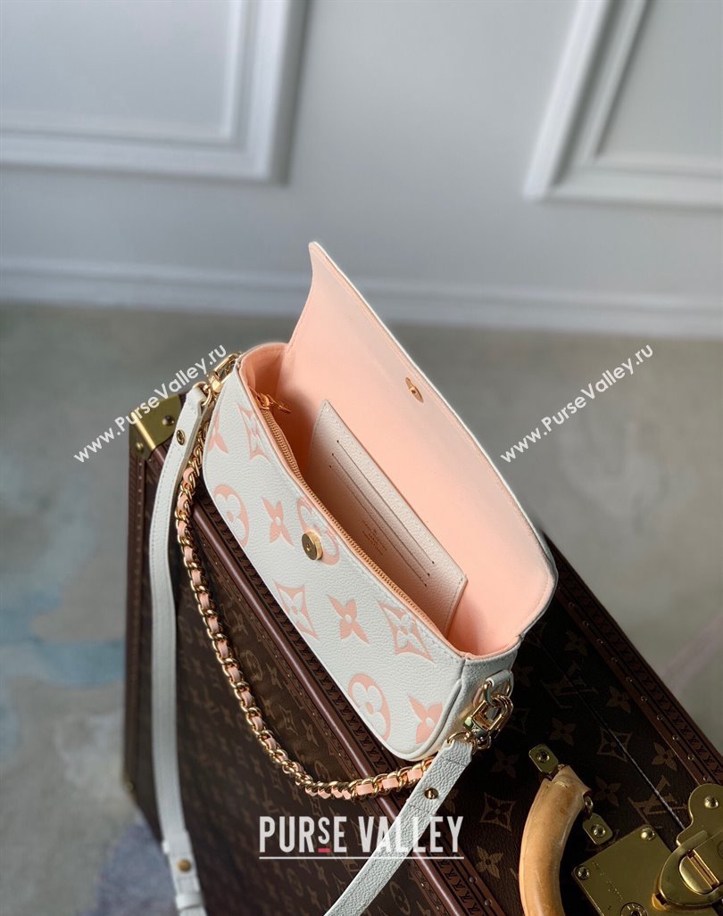 Louis Vuitton Wallet on Chain Ivy in Monogram Leather M83026 White/Peachy Pink 2024 (KI-240412041)