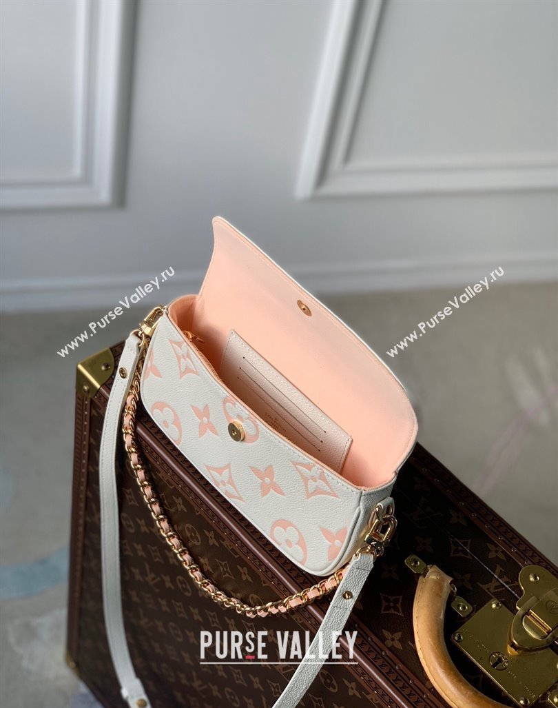 Louis Vuitton Wallet on Chain Ivy in Monogram Leather M83026 White/Peachy Pink 2024 (KI-240412041)
