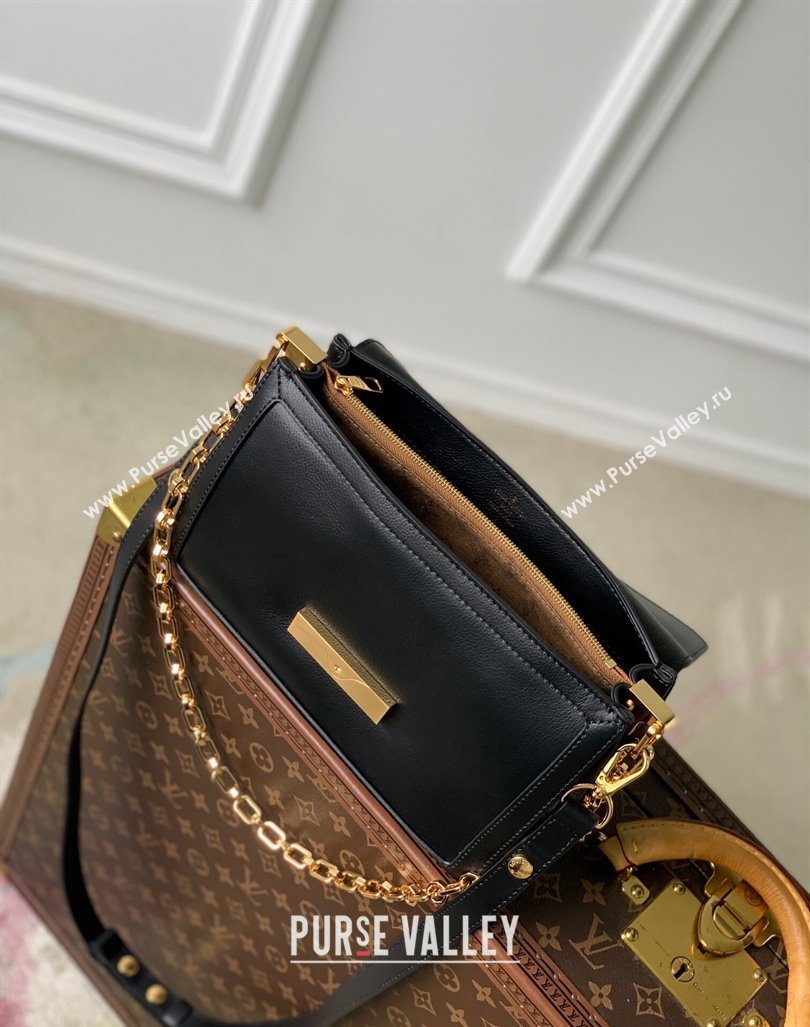 Louis Vuitton Dauphine Soft MM Shoulder bag in Calfskin M25209 Black 2024 (KI-240413009)